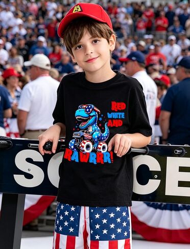 Boys 4th of July Shirt Kids 250th Anniversary Patriotic T Toddler Freedom American Flag Tee Tops 2026 (3T-10T) in Kuwait