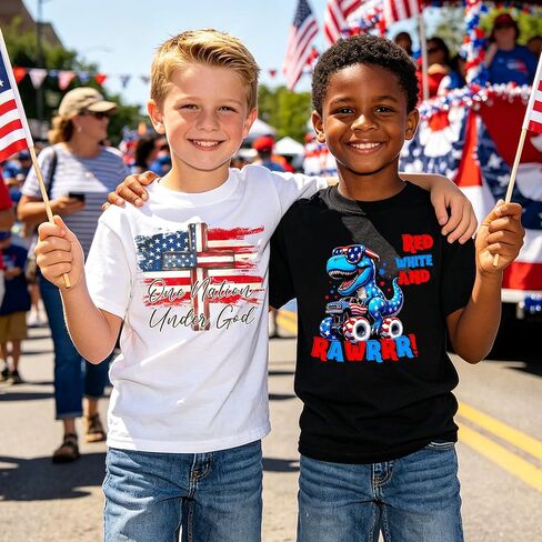Boys 4th of July Shirt Kids 250th Anniversary Patriotic T Toddler Freedom American Flag Tee Tops 2026 (3T-10T) in Kuwait