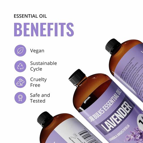 LAB BULKS ESSENTIAL OIL - Bundle of Lemongrass and Lavender Essential Oils, 16 oz Bottles, for Diffusers, Home Care, Candles, Aromatherapy in Saudi Arabia