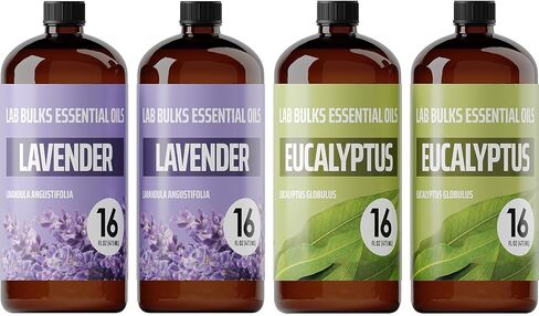 LAB BULKS ESSENTIAL OIL - Bundle of Lavender and Eucalyptus Essential Oils, 16 oz Bottles, for Diffusers, Home Care, Candles, Aromatherapy in Saudi Arabia