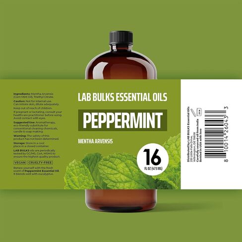 LAB BULKS ESSENTIAL OIL - Bundle of Peppermint and Eucalyptus Essential Oils, 16 oz Bottles, for Diffusers, Home Care, Candles, Aromatherapy in Saudi Arabia