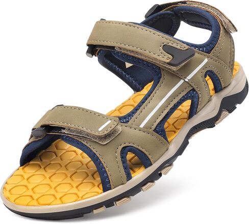 Bigwow Boys Sports Sandals Non-Slip Athletic Sandal with Hook & Loop Straps Open Toe Summer Outdoor Shoes (Little Kid/Big Kid) in Kuwait