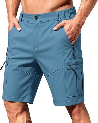 Mens Golf Shorts 7 Inch Inseam Relaxed Fit Stretch Business Casual Short Button Elastic Waist Bermuda Workout Short in Saudi Arabia