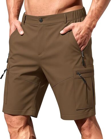 Mens Golf Shorts 7 Inch Inseam Relaxed Fit Stretch Business Casual Short Button Elastic Waist Bermuda Workout Short in Saudi Arabia