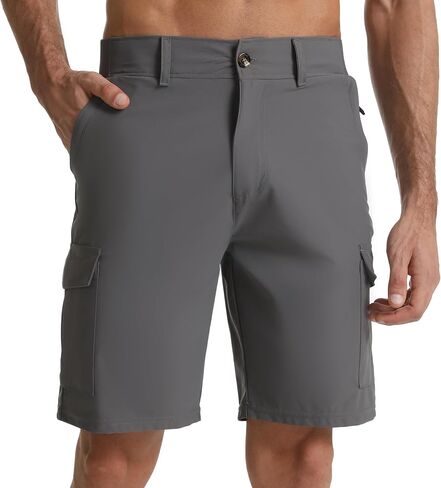 Haowind Men's 9“ Quick Dry Hiking Cargo Shorts-Lightweight Performance Shorts with 5 Pockets for Golf Travel Casual Work in Saudi Arabia