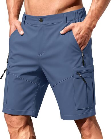 Mens Golf Shorts 7 Inch Inseam Relaxed Fit Stretch Business Casual Short Button Elastic Waist Bermuda Workout Short in Saudi Arabia