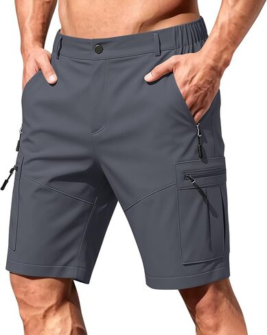 Mens Golf Shorts 7 Inch Inseam Relaxed Fit Stretch Business Casual Short Button Elastic Waist Bermuda Workout Short in Saudi Arabia