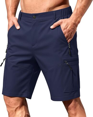 Mens Golf Shorts 7 Inch Inseam Relaxed Fit Stretch Business Casual Short Button Elastic Waist Bermuda Workout Short in Saudi Arabia