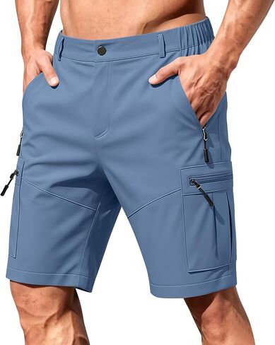 Mens Golf Shorts 7 Inch Inseam Relaxed Fit Stretch Business Casual Short Button Elastic Waist Bermuda Workout Short in Saudi Arabia