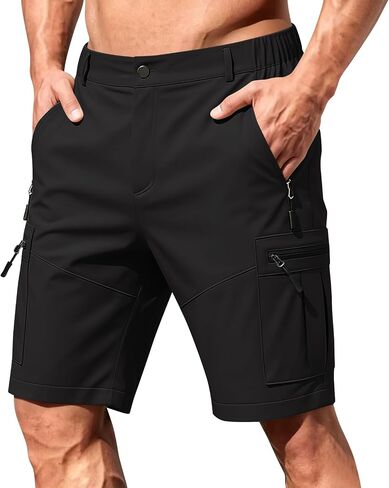 Mens Golf Shorts 7 Inch Inseam Relaxed Fit Stretch Business Casual Short Button Elastic Waist Bermuda Workout Short in Saudi Arabia
