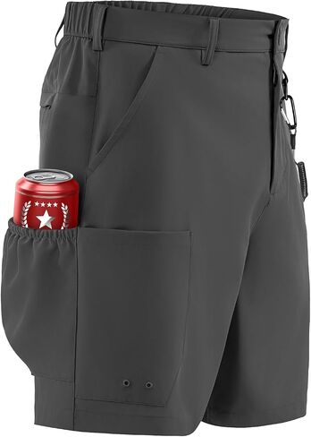Palmyth Men's Fishing Shorts 7" with 8 Pockets Quick Dry Cargo Hiking Shorts Water Resistant Lightweight for Outdoor in Saudi Arabia