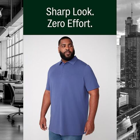 STRONGSIZE Big and Tall Polo Shirts for Men – Casual Short Sleeve Polo Stretch Jersey with Tonal Buttons – Sizes XLT-8XLT in Saudi Arabia