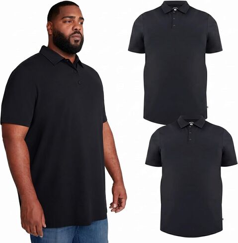 STRONGSIZE Big and Tall Polo Shirts for Men – Casual Short Sleeve Polo Stretch Jersey with Tonal Buttons – Sizes XLT-8XLT in Saudi Arabia