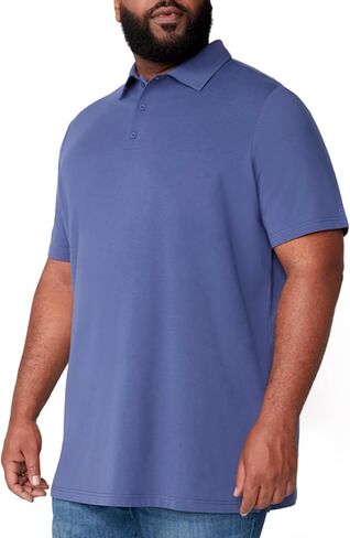 STRONGSIZE Big and Tall Polo Shirts for Men – Casual Short Sleeve Polo Stretch Jersey with Tonal Buttons – Sizes XLT-8XLT in Saudi Arabia