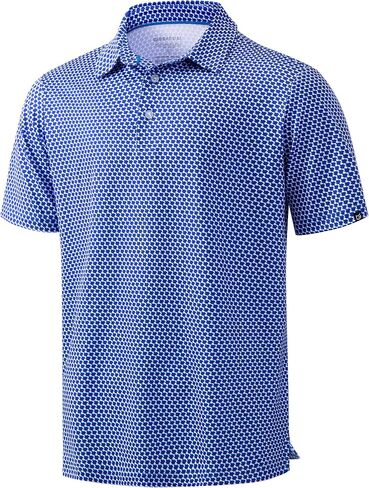 Men's Golf Shirts Dry Fit Performance Moisture Wicking Breathable Casual Micro Print Short Sleeve Polo in Kuwait