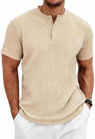 Mens Quarter Zip Polo Shirts Casual Summer Knit Textured Short Sleeve Shirt Beach Vacation Stretchy Golf Shirts in Saudi Arabia