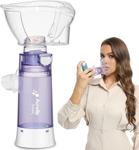 Inhaler Spacer for Adults, Nessi OTC Spacer, Spacer for Inhaler with Silicone Mask, Anti-Static Chamber & Exhalation Valve, Easy to Use & Clean(Adult-Large) in Kuwait