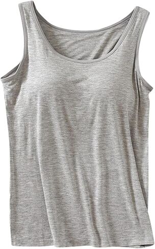 Tops with Built in Bra for Women Summer Padded Casual 2026 Wide Strap Sleeveless Shirts Loose Cute Camisole Top in Kuwait