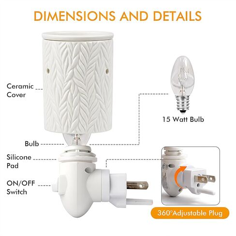 Bobolyn Plug in Wax Warmer Burner Electric Outlet Wall Plug-in Electric Wax Melt Warmer for Scented Melts Essential Oil Home Decor Gifts for Women Willow Leaves in Saudi Arabia