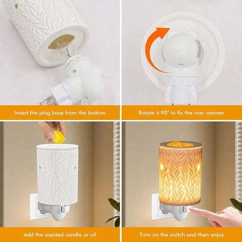 Bobolyn Plug in Wax Warmer Burner Electric Outlet Wall Plug-in Electric Wax Melt Warmer for Scented Melts Essential Oil Home Decor Gifts for Women Willow Leaves in Saudi Arabia