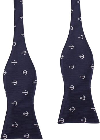 OTAA The Navy Blue Anchor Self Tie ربطة عنق مصنوعة يدويًا للرجال - ربطة عنق رجالية - مناسبات رسمية in Kuwait