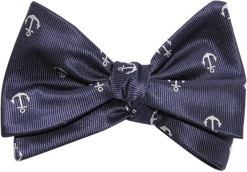 OTAA The Navy Blue Anchor Self Tie ربطة عنق مصنوعة يدويًا للرجال - ربطة عنق رجالية - مناسبات رسمية in Kuwait