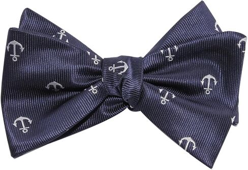 OTAA The Navy Blue Anchor Self Tie ربطة عنق مصنوعة يدويًا للرجال - ربطة عنق رجالية - مناسبات رسمية in Kuwait