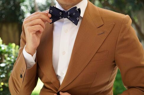 OTAA The Navy Blue Anchor Self Tie ربطة عنق مصنوعة يدويًا للرجال - ربطة عنق رجالية - مناسبات رسمية in Kuwait