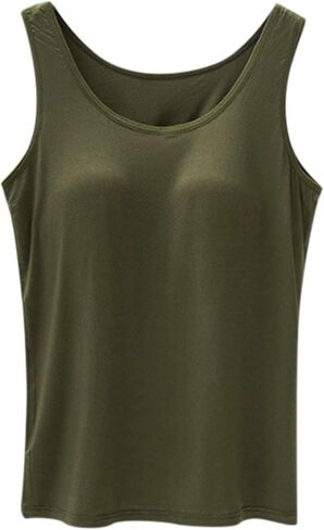 Tops with Built in Bra for Women Summer Padded Casual 2026 Wide Strap Sleeveless Shirts Loose Cute Camisole Top in Kuwait