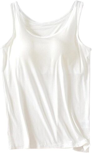 Tops with Built in Bra for Women Summer Padded Casual 2026 Wide Strap Sleeveless Shirts Loose Cute Camisole Top in Kuwait
