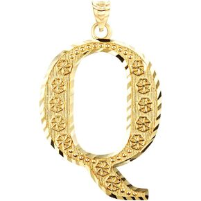 Personalized 14k Yellow Gold Initial Letters A-Z Charm Pendant in Kuwait