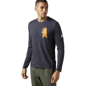 تي شيرت رجالي من ريبوك [B45193] بأكمام طويلة من Crossift Forging Elite Fitness Bear مقاس XL أزرق داكن in Kuwait