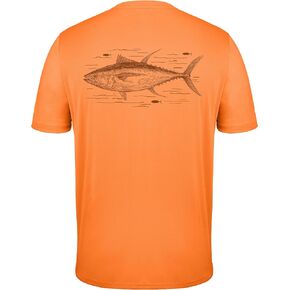Men's Sun Shirts Short Sleeve, UPF 50+ UV Protection Fishing T-Shirt, Quick Dry Graphic Rash Guard Tee for Swim Surf in Kuwait