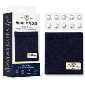 Davison Insta Pocket Magnetic Fabric Pouch 6x5 – Attachable Extra Pocket for Clothing, Bags and Accessories – 10lb Hold, Machine Washable, Hands-Free Storage in Saudi Arabia