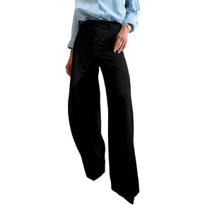 SHINFY Women Asymmetrical Wide Leg Dress Pants Business Casual High Waisted Straight Leg Work Pants Slacks Trousers in Kuwait