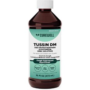 Tussin DM Cough Medicine, 16 fl oz | Dextromethorphan Cough Suppressant & Guaifenesin Expectorant | Alcohol-Free, Dye-Free | Chest Congestion & Mucus Relief | Non-Drowsy DM Cough Syrup in Saudi Arabia