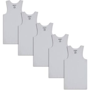 5 Pack Boys Ribbed Tank Tops, Tag-Free Soft Cotton Blend Undershirts for Boys, Five Breathable Sleeveless Shirts in Saudi Arabia