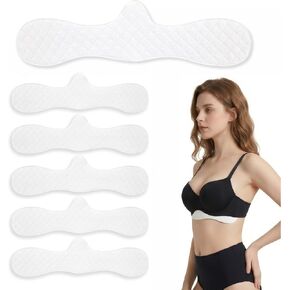 6 Pcs Bra Liners for Sweat Under Breasts, Cotton Washable Reusable Under Breast Pads for Women, Moisture Wicking Boob Sweat Absorber (17.32x5.9x0.03 in) White in Saudi Arabia