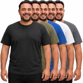 5 Pack Plus Size Men's Short Sleeve T-Shirts, Mesh Quick Dry Loose Fit Big & Tall Athletic Workout Shirts in Saudi Arabia