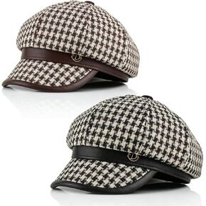 2 Pcs Women Newsboy Cap Adjustable Visor Beret Hats Sun Hat Beach Hats Soft 8 Panels Vintage Cabbie Hat Octagonal Cap Wario Hat Black in Saudi Arabia
