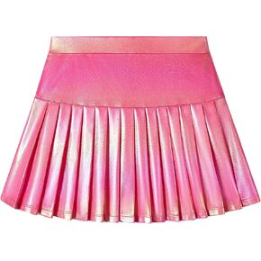 Miipat Girls Metallic Pleated Skirt Sparkly Dance Skirt Elastic Waist Kids Shiny Tennis Skort with Pockets in Kuwait