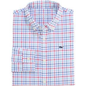 Vineyard Vines Boys' Boys' Bomb Pop Tattersall Featherweight Performance Shirt in Kuwait