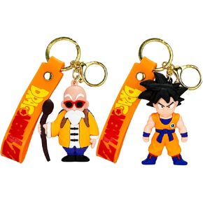 Cartoon keychain, cute cartoon character hanging decoration keychain, key ring pendant, 2-piece set in Saudi Arabia