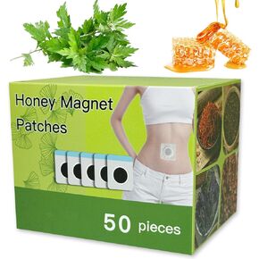 50Pcs/Box Mugwort Patch, Natural Wormwood Sticker, Moxa Hot Moxibustion Navel Wormwood Sticker, Wormwood Belly Patch Magnet for Women and Men with Individual Package in Saudi Arabia