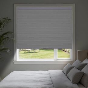 Cordless Blackout Cellular Shades for Indoor Windows, Privacy UV Protection Honeycomb Blinds for Bedroom, Home and Office, Dark Gray, 27" Wx48 H in Saudi Arabia