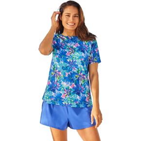 Women's Plus Size Cross-Back Swim Tee in Kuwait