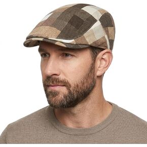 Flat Cap for Men Cotton Plaid Ivy Newsboy Hat Classic Vintage Duckbill Driving Golf Cap in Saudi Arabia