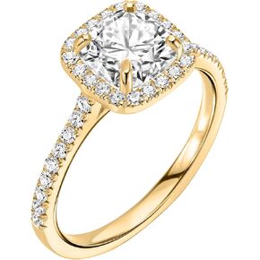 EcoGems Lab Grown Diamond & Moissanite Engagement Ring Collection – Cushion & Oval Halo setting – 14K Yellow or White Gold – 1.25–2.50 CTTW – D–E Color, VS–VVS Clarity – Gift Box Included in Saudi Arabia