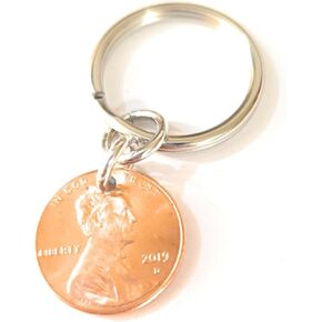 Tucker's Trinkets And Treasures 2019 Penny Keychain, Copper Coin, 7th Anniversary, Lucky Penny Key Ring, 7th Wedding Anniversary in Kuwait