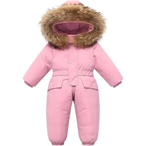 Snow Suit for Kids One-Piece Snowsuit Waterproof Windproof Winter Overalls Girls Boys Snowboarding Ski Suits 1-6Y in Kuwait